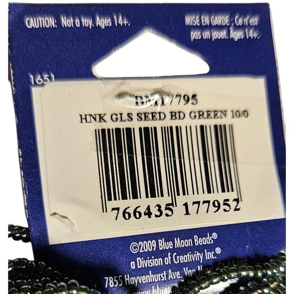 Blue Moon Beads Glass Seed Bead Strands 18 Pc Mixed Colors Green Silver Brown Je - Picture 7 of 11